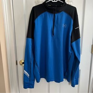 Mens UNDER ARMOUR STORM Coldgear Run 1/4 Zip Jacket Sz 2XL Blue with reflectors
